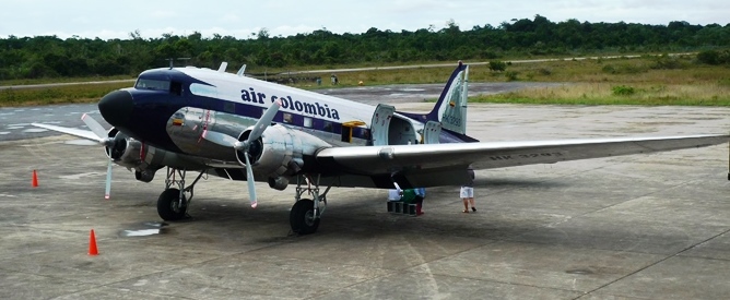 Douglas DC-3s regularly ply Colombia's airspace