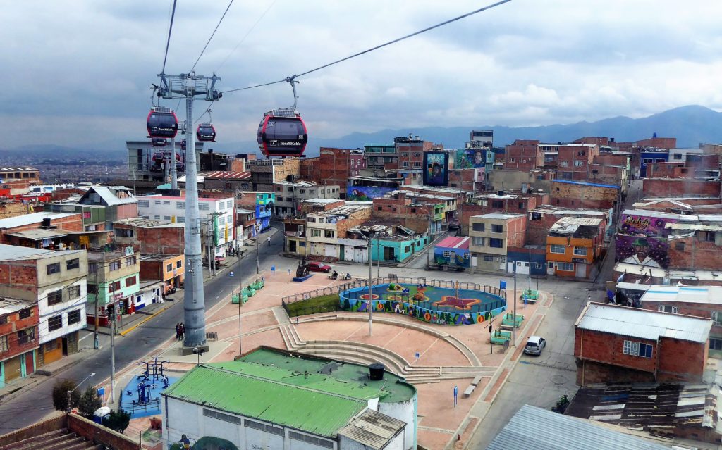 Street art in Bogotá: Painted city: view from the TransmiCable