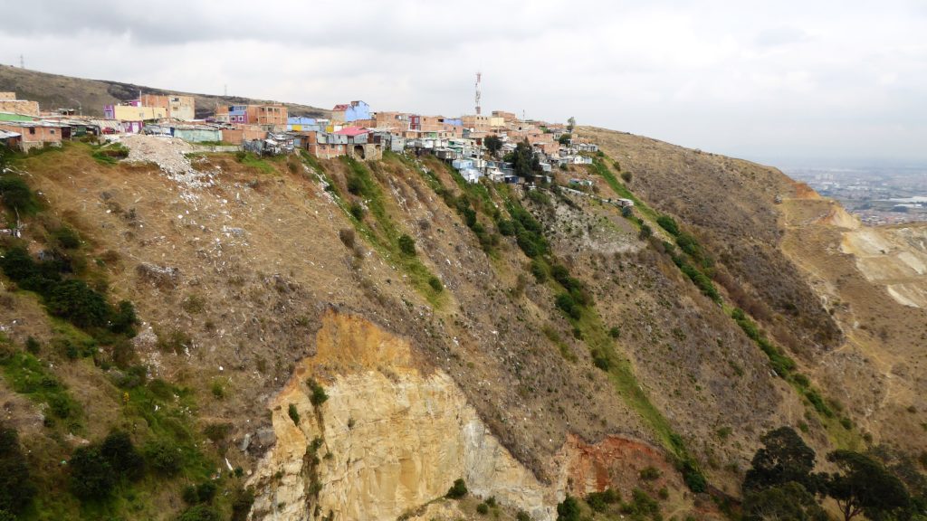 Poor barrios in Bogotá's south side, where many people live displaced by conflict.