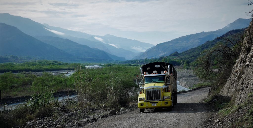 Truck on main road near Capitanejo