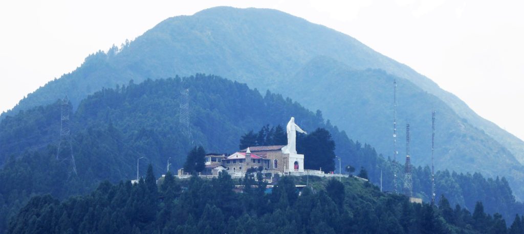 Walking up to Bogota´s Monserrate: View towards Guadalupe Virgen, as seen from Monserrate.