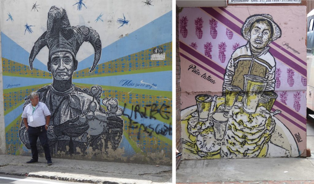 Street art in Bogotá; DJ Lu uses complex stencils based on photos of everyday Colombians