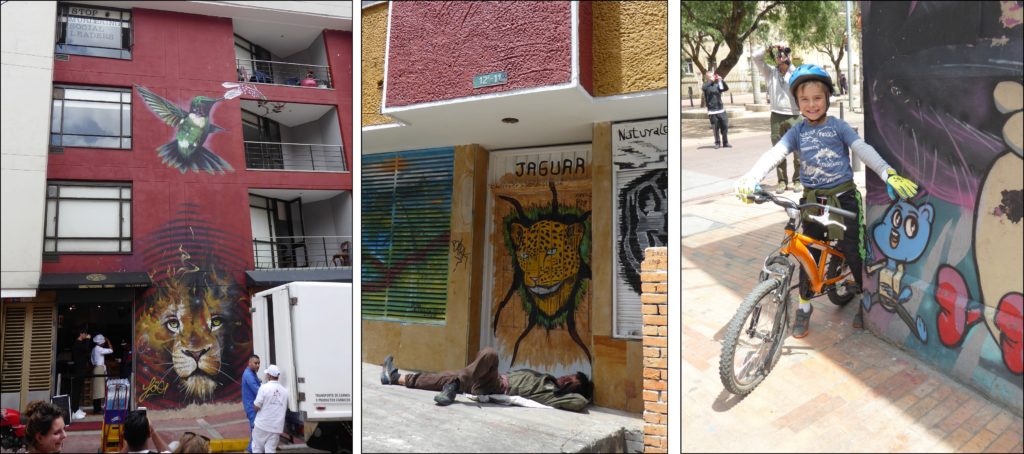 Street art in Bogotá: Graffiti on the tour. 