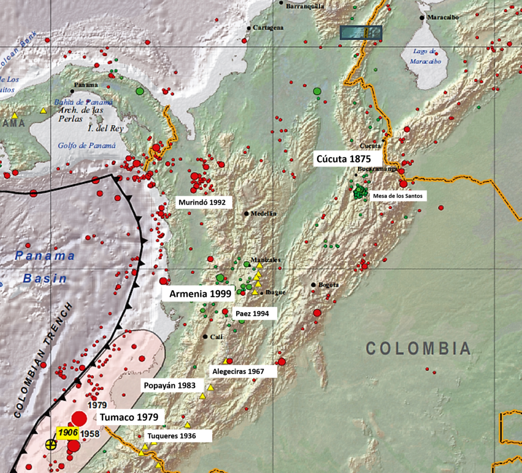 Historic earthquakes, Colombia
