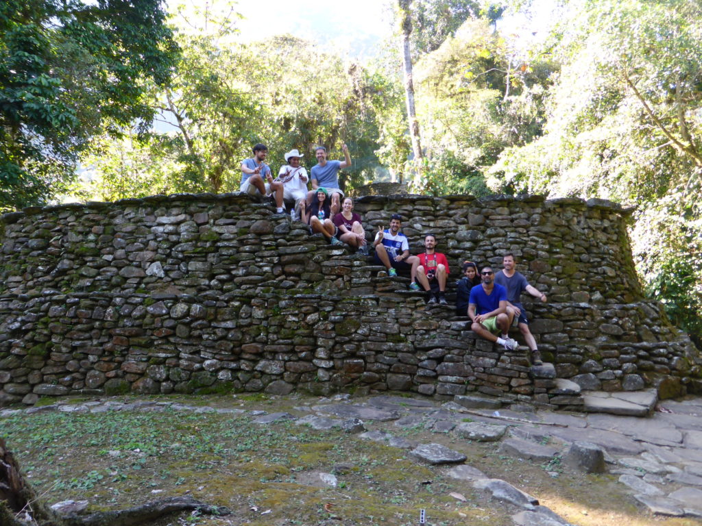 Tourists at the Lost City of Teyuna. Los Pachencas also try and extort money from tour companies.