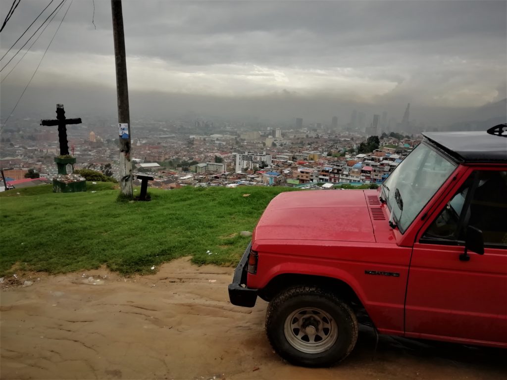 Visiting Barrio Egipto in Bogotá, high and cold on the mountain. Scary steep roads up here mean having a 4x4 is a big plus.