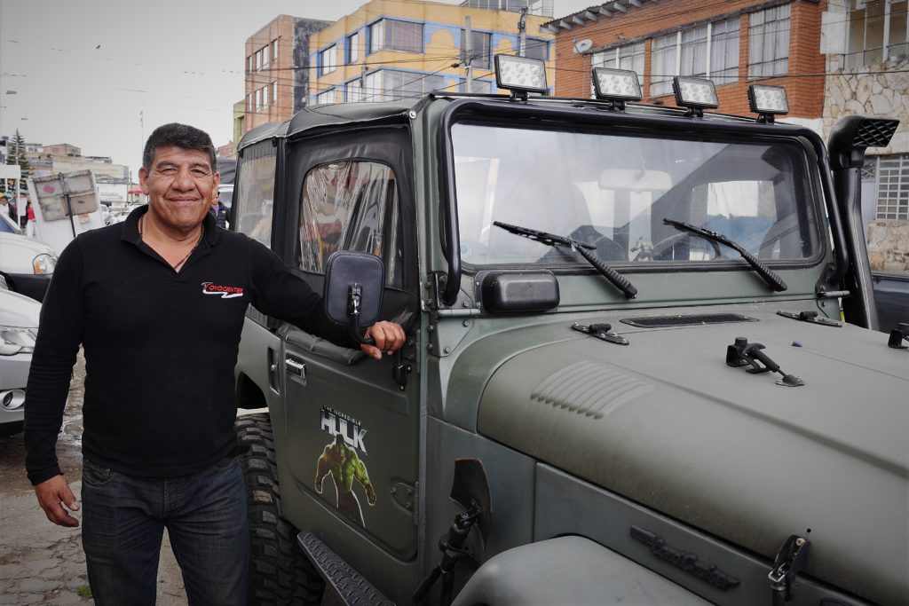 Mechanic Luis Avella of Toyocentro has been rdoing up old Toyotas for three decades.