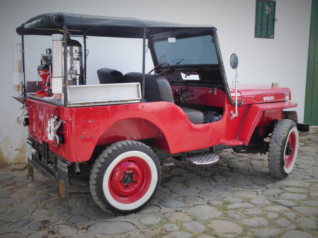 This  classic jeep was serving coffee in Villa de Leyva