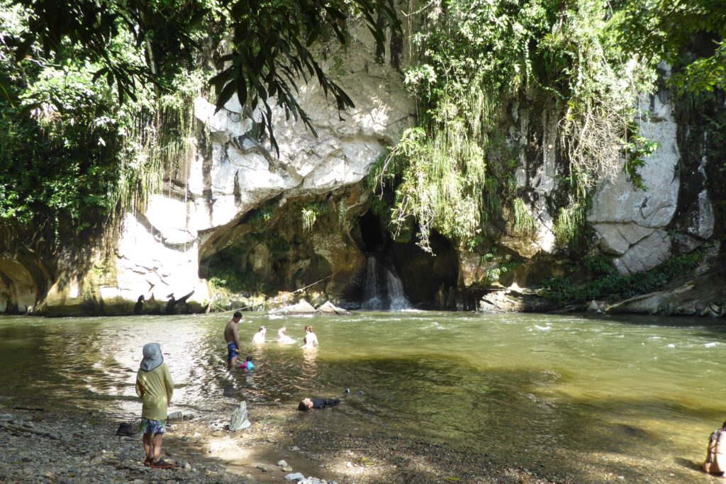 Entrance to the Los Guacharos Cave, in Rio Claro Reserva. This has deeper water and is only for 15 years and up.