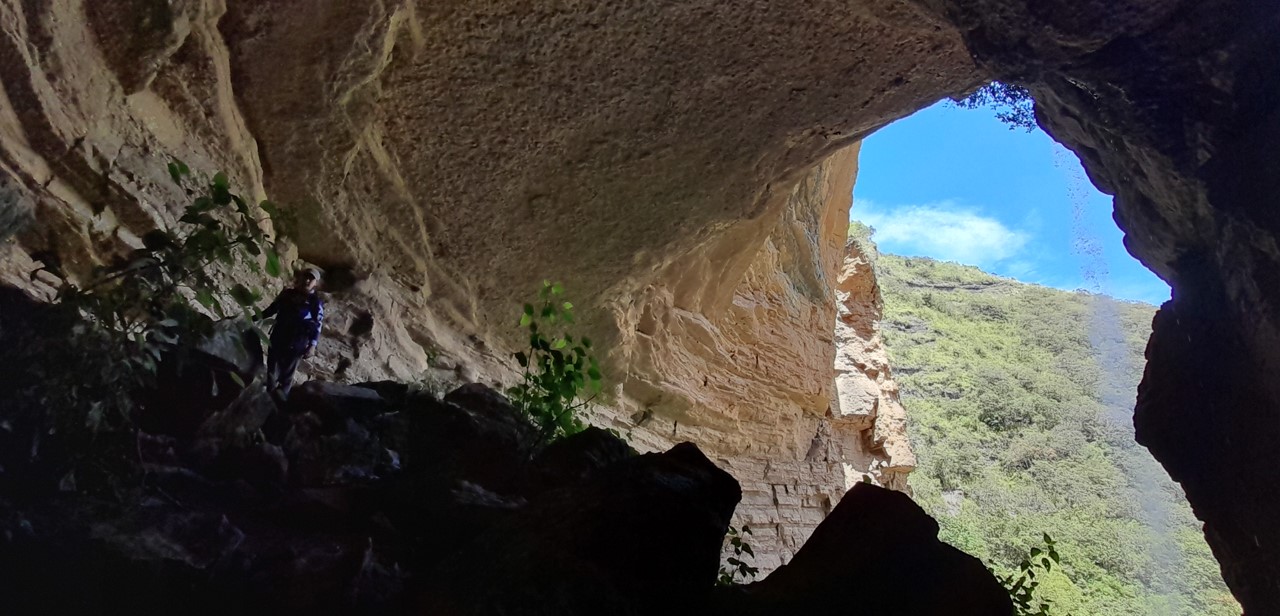 Exploring the El Hayal cavern and waterfall, close to Santa Sofia