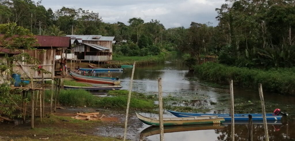 An Afro descendent community six hours upriver in rural Colombia. 