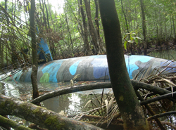 Narco-sub in the Colombian jungle