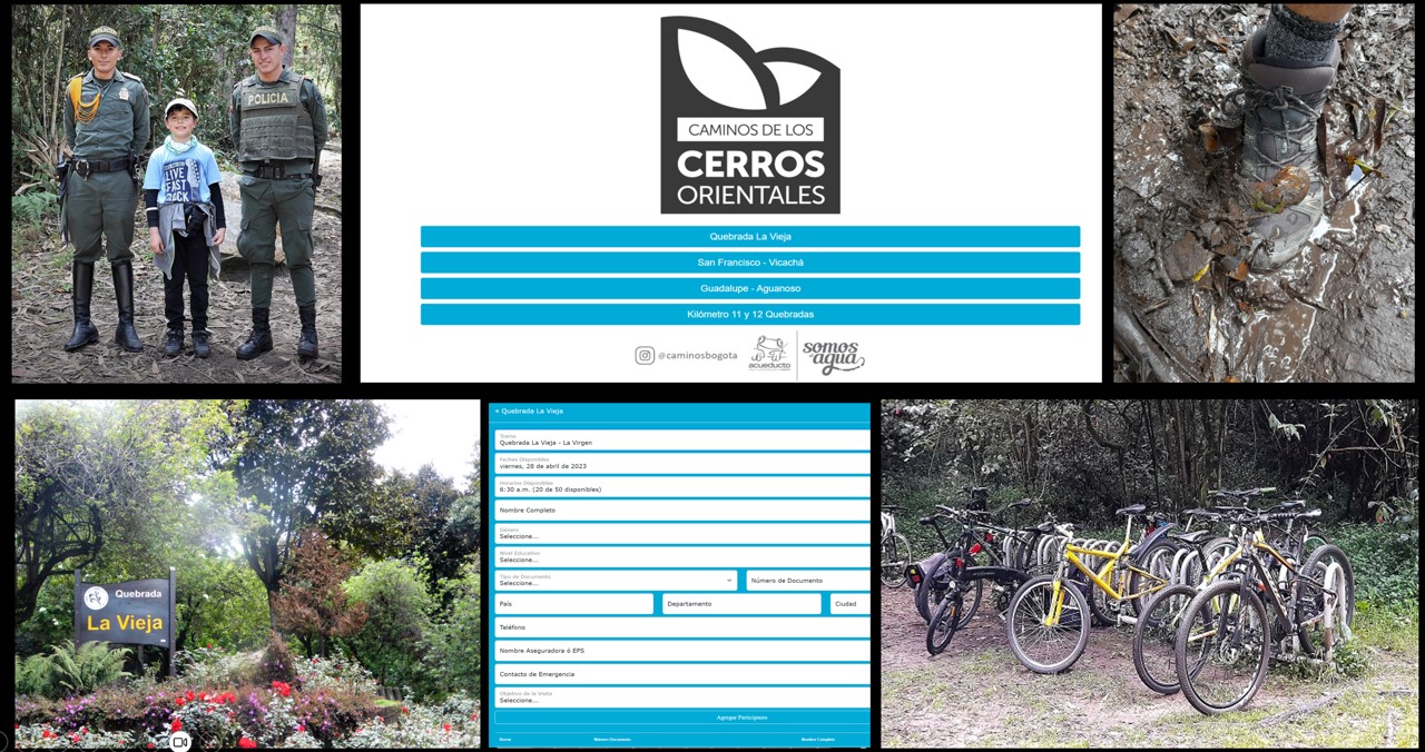Booking page for the Quebrada, https://caminos.eaab.gov.co/. You can register up to 5 days in advance.