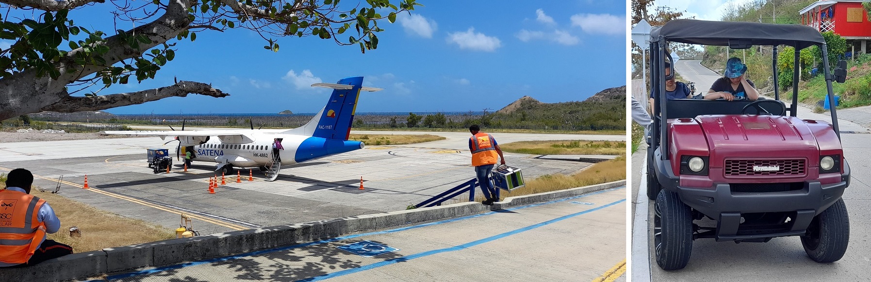 The only commercial flights to Providencia are with SATENA from San Andrés, a 30 minute hop. There are several flights per day depending on demand. You can easily hire motorbikes or buggies to get around the island. 