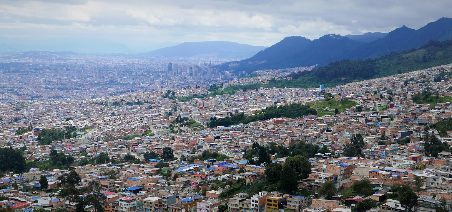 View from the Mirador de Juan Rey, in Entrenubes park, in San Cristóbal, Bogotá, Colombia 