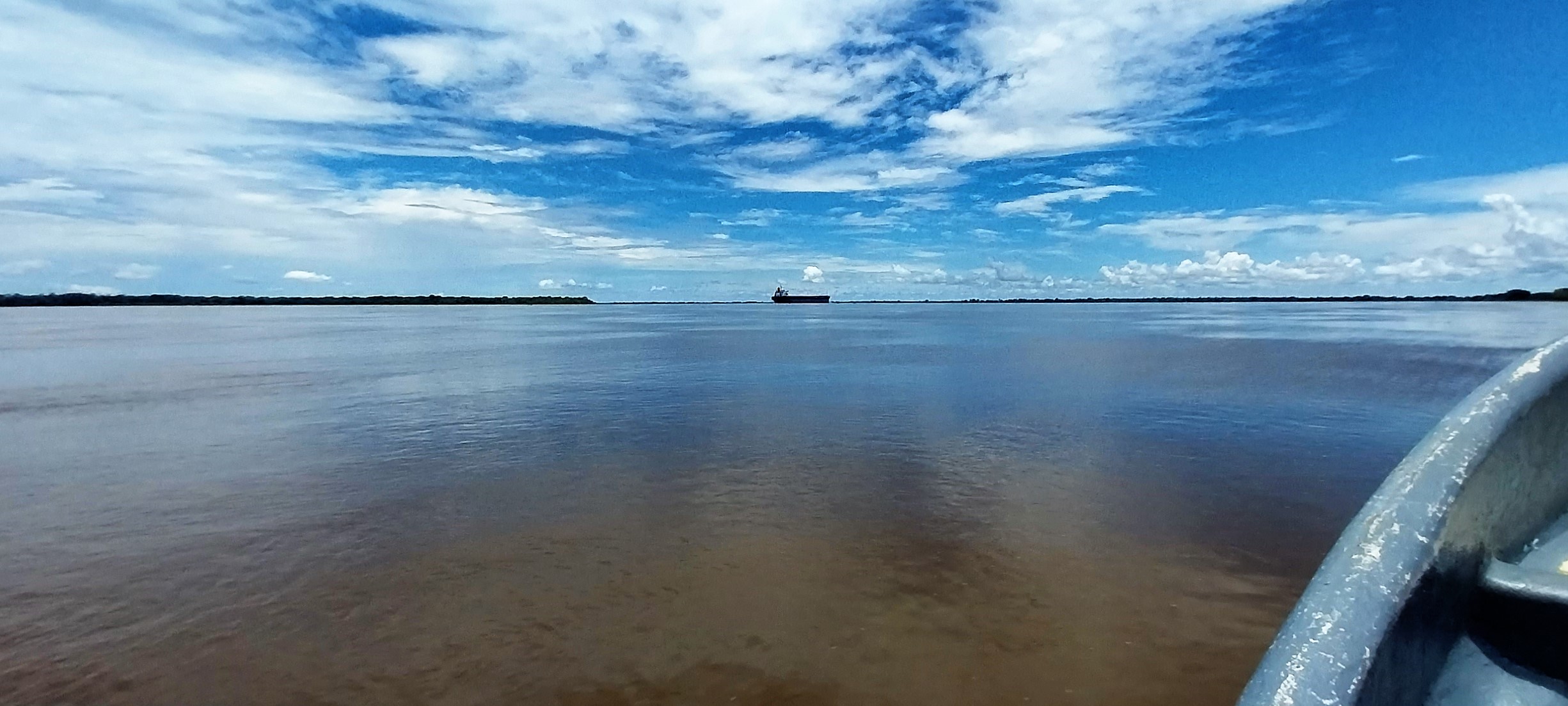 The main flow of the Rio Orinoco, the world's 4th largest river (and the longest in a single country). Large ships navigate the shifting channels to access iron ore mines upriver.