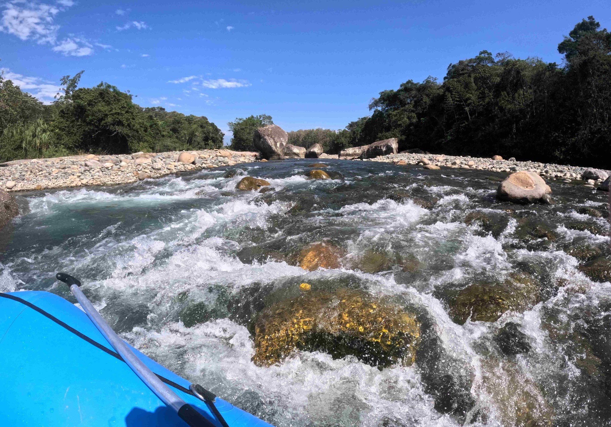 Rapids are a relaxing Grade 2/3 in the dry season (December - April) and a more thrilling 3/4 in the wet (May - November).