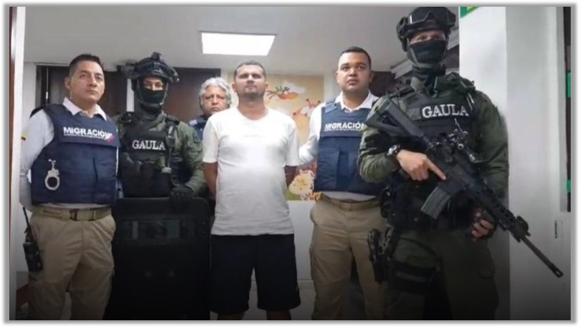 Captured gang leader José Manuel Vera, leader of Los Satanás extortion gang, based in Bogotá.